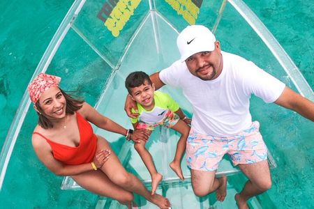Excursion to Reefs in a transparent boat from Cancun