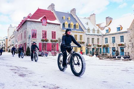 Amazing Winter Guided Biking Adventure in Old Quebec