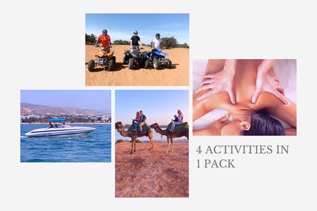 4 Activities in 1 pack :Camelriding/Boat trip/Quad/Massage-Hammam