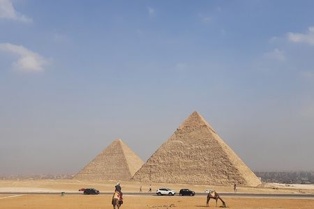 Giza Pyramids with (GEM) Grand Egyptian Museum 