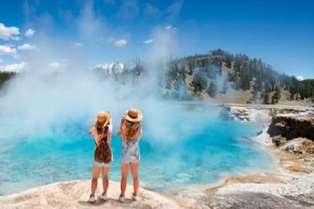 From Jackson Hole: Yellowstone Old Faithful