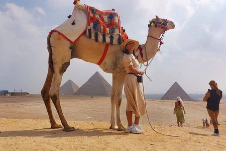 Giza pyramids ,Sphinx ,Egyptian Museum ,Camel Ride include entry fees