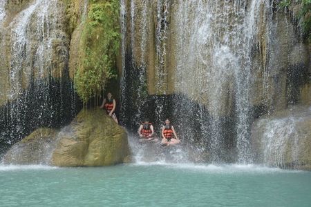 Erawan Waterfall and Bridge over the River Kwai