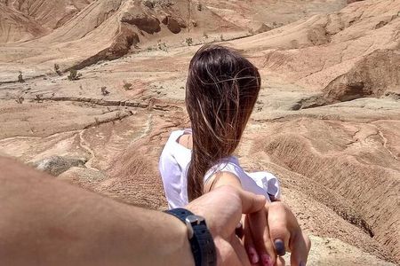 Space view of Aktau Mountains. Private Tour.