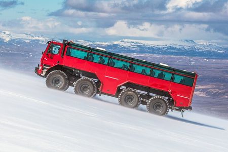 RED GLACIER MONSTER TRUCK Langjokull Glacier Tour from Gullfoss