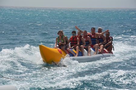Hurghada Dolphin House and Banana Boat Fun with Snorkeling Time with Lunch Inc