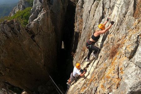 From Estepona: Guided Via Ferrata Adventure in Benalauría