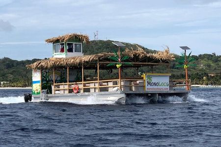 Catamaran Tiki Boat Sunset Snorkeling Dinner Cruise in Roatan