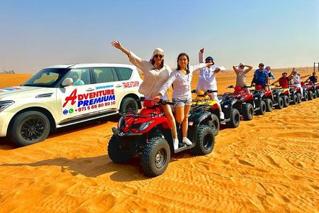 Dubai 4x4 Desert Safari Quad Bike Camel Ride and Sandboarding 