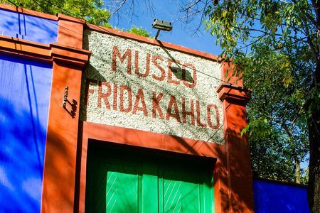 Entrance to Frida Kahlo Museum with Written Guide