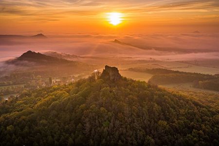 Czech countryside scenical hike to the castle, local deli tasting