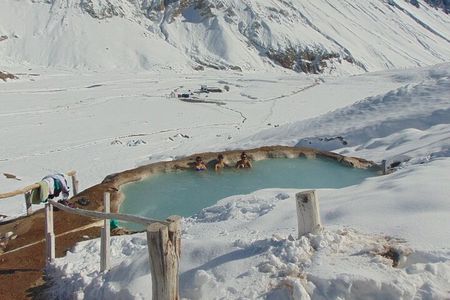 Private Santiago, Visit Hot Springs and Picnic in Cajon del Maipo
