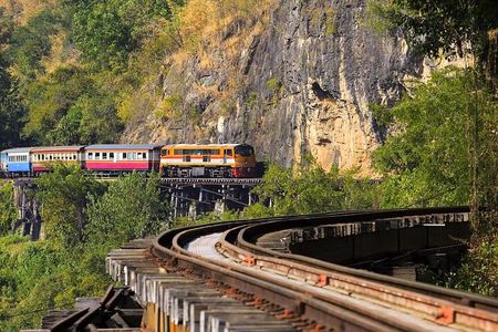 Erawan Waterfall & Train Tour from Kanchanaburi – Full Day