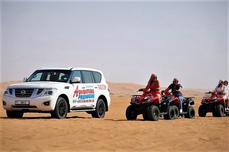 Dubai Desert Safari with Quad Bike, Dune Bashing, Camel Ride, Sand Boarding &BBQ