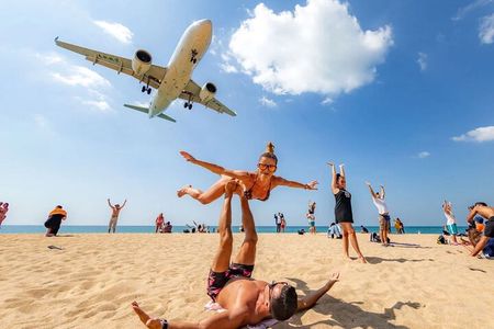Phuket Beach Plane Spotting and Monkey Cave Temple Private Tour
