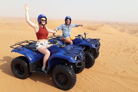Self Drive Quad Bike in Open Desert With Sand Boarding and Camels