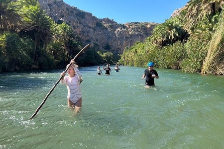 River Trekking at Kourtaliotis Gorge Waterfalls to Preveli Beach