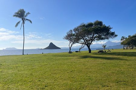 Paddle boarding and hiking adventure at Mokoli'i Island.