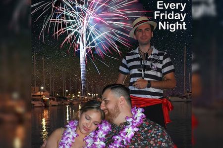 Fireworks Waikiki Gondola Cruise, free flower lei, drinks, pastry