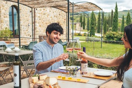 Aperitif on the Terrace of Podere Montale at Sunset