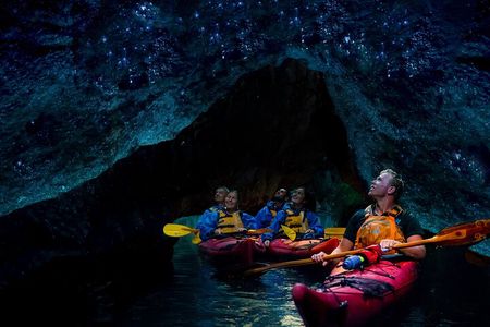 Rotorua: Evening Starlight Gourmet Kayak Tour Glowworms