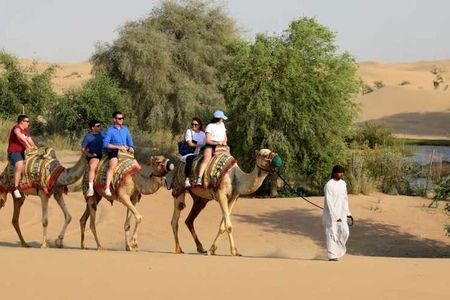 Dubai Desert Safari with Camel Riding, Sandboarding & Dinner
