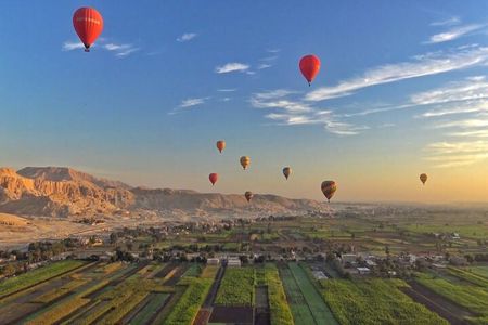 Hot Air Balloon & Felucca sailling boat in Luxor
