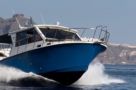 Santorini Fishing Private Cruise boat tour - BBQ, Snorkeling