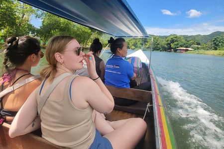 Boat trip River Kwai and Erawan Falls Full Day Tour From Bangkok