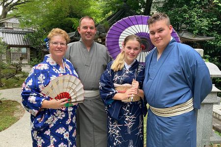 Cultural Activities :Kimono, tea ceremony, Calligraphy and Amulet