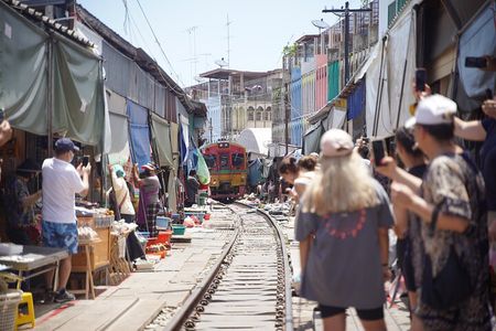 Maeklong Railway Market and Floating Market