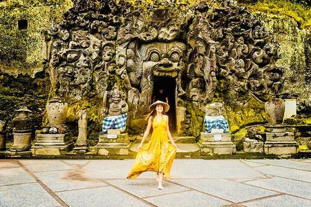 Bali Arts shopping with temples-waterfall visit.