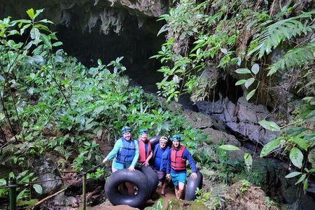 St. Herman's Cave Tubing with swimming in the Inland Blue Hole 