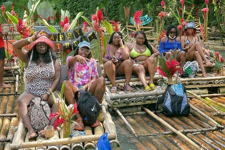 Bamboo rafting with limestone foot massage.