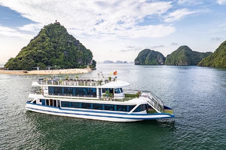 1-Day Halong Luxury Cruise,Buffet Meal,Sunset Party,Cave & Island