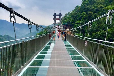 Guangzhou Tour to Gulong Gorge Glass Skywalk Bridge and waterfall
