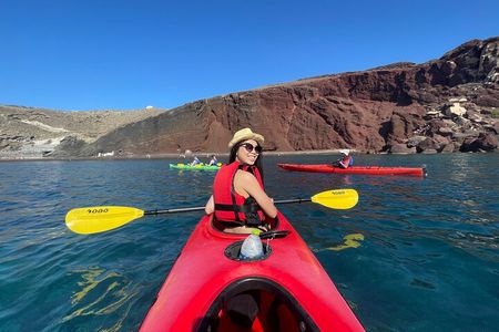 Santorini Sea Kayak – Volcanic Cliffs, Hidden Sea Caves & Picnic