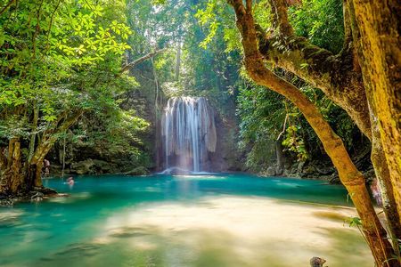 Erawan Waterfalls and Bridge Over River Kwai Tour from Bangkok