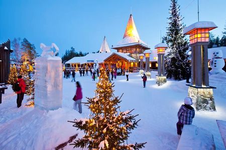 Santa Village Tour+Lapland Cuisine In Glass Igloo+Snowmobiles