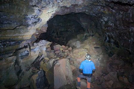 Geological Lava Tunnel Adventure in Arnarker Cave