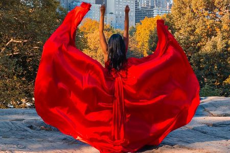 New York Flying-dress photoshoot with iconic NYC views
