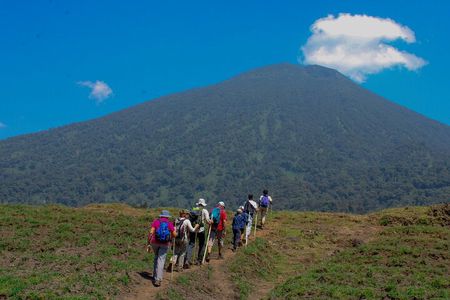 Scenic walk around volcanoes