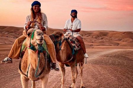 Sunset & Camel Ride & Dinner in Desert Agafay Marrakech 