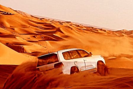 4x4 off-Road Desert Safari, Sandboarding, CamelRide, Veg & BBQ 