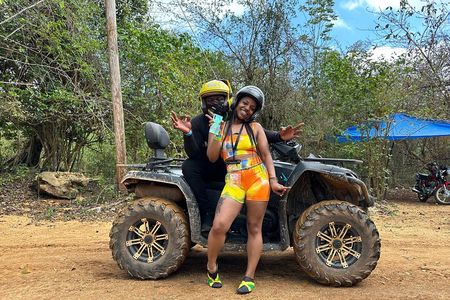 ATV Quad Biking and Bamboo Rafting with limestone foot massage.