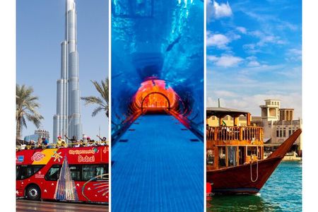 Dubai HOHO Bus Tour, Dhow Cruise & Lost Chambers Aquarium Options