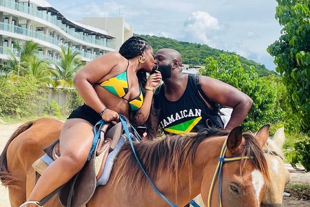 OCEAN HORSE-BACK RIDING & BAMBOO RAFTING + Limestone MASSAGE 