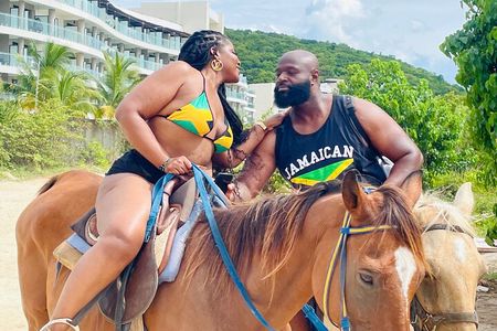 OCEAN HORSE-BACK RIDING & BAMBOO RAFTING + Limestone MASSAGE 