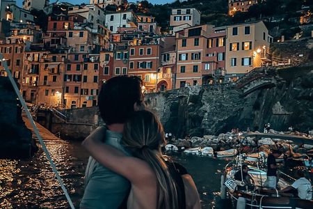 2 Hr Shared Cinque Terre Sunset Cruise with Swim Stop {wine inc!}