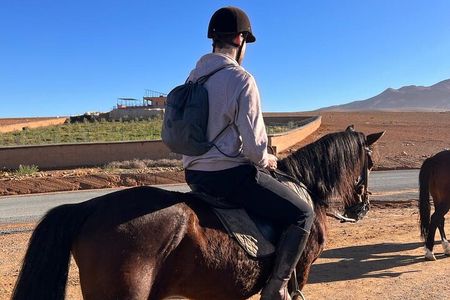 Horse back riding near Agafay desert and 2 Atlas Mountain valleys discovery